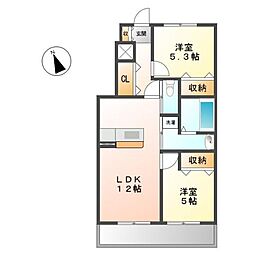 ルミナス 2LDKの間取図画像