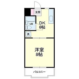 グリーンハイツ根洗 1DKの間取図画像
