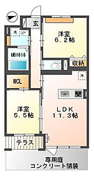 ActDreamHome 2LDKの間取図画像