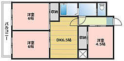 リアライズ浜松 3DKの間取図画像