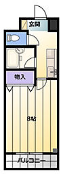 ジュネス佐鳴台 1Kの間取図画像