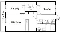 デラパーチェ 2LDKの間取図画像
