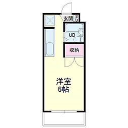 アニバーサリー浅田 1Kの間取図画像