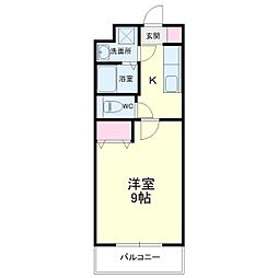 ガーデンヒルズタカハタ 1Kの間取図画像