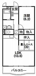 エル・ドミール 2LDKの間取図画像