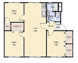 東急日吉マンション 3LDKの間取図画像