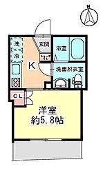 SOLEIL（ソレイユ） 2階1Kの間取り