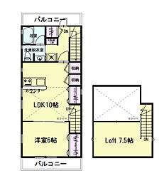 アルク小手指 1LDKの間取図画像