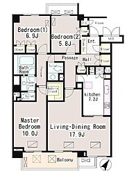 深沢パーク・マンション 3LDKの間取図画像