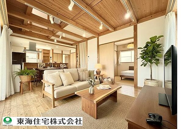 約20帖のリビング（CG加工を入れております）、ぜひ現地にて、実際の広さや開放感をお確かめください。