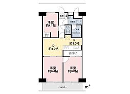 ルネ町屋 3DKの間取図画像