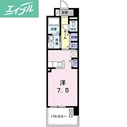 セントラルヒルズ昭和町 ワンルームの間取図画像
