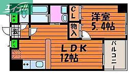 クレストシティ中井町 1LDKの間取図画像
