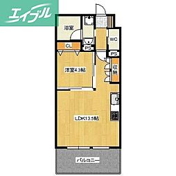 PIKEPLACE南方 1LDKの間取図画像