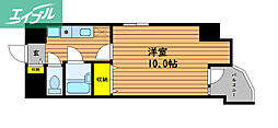 シャトー日興 1Kの間取図画像