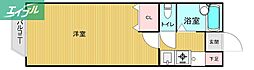 ミレニアム富町 1Kの間取図画像