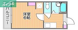 プレアール南方1 1Kの間取図画像