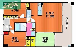ポレスターガーデンシティ清心 3LDKの間取図画像