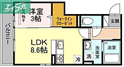 ウィングA 1LDKの間取図画像