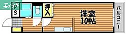 ラリュ奉還町 1Kの間取図画像