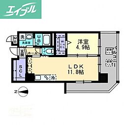 ハアラン国体町 1LDKの間取図画像