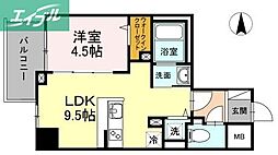 ウエストワン 1LDKの間取図画像