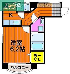 レジデンスイシイ 1Kの間取図画像