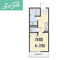仮)北方新築アパート 1Kの間取図画像