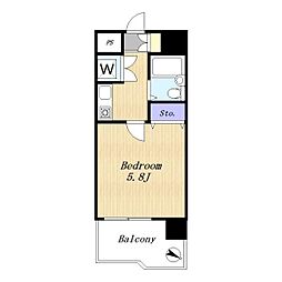 グリタァ相模大野 1Kの間取図画像