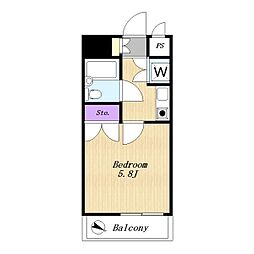 グリタァ相模大野 1Kの間取図画像