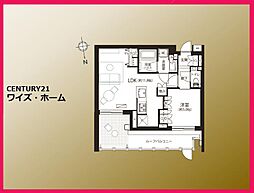 サンウッド浜田山 1LDKの間取図画像