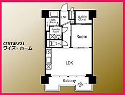 マリンシティダイヤモンドパレス 1LDKの間取図画像
