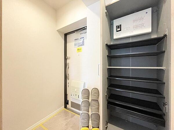 【収納】玄関には収納もたっぷりあるのでスッキリした衛生的な空間を保てそうです。