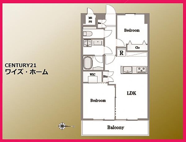 【間取り図】2LDK