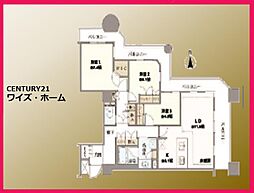 石神井公園ピアレスA棟ザ・タワー 3LDKの間取図画像