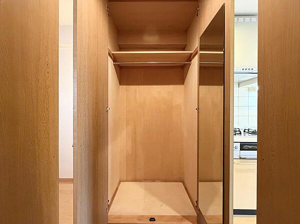 【収納】便利な鏡付きの収納です