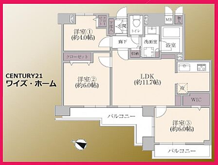 各部屋がしっかり確保された、使い勝手の良いレイアウト。