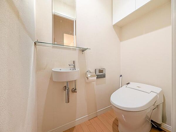 【トイレ】　手洗いカウンターがあることで、トイレ空間に余白と落ち着きが生まれます。