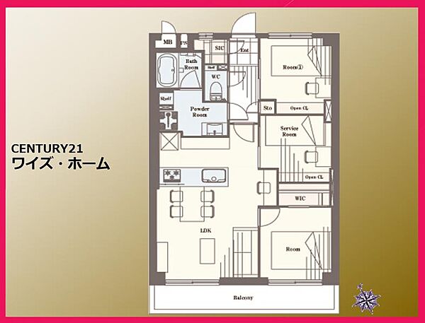 【間取り図】2SLDK