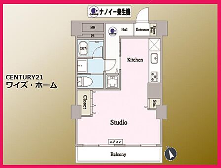【間取り図】1R