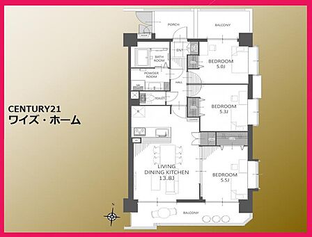 【間取り図】3LDK