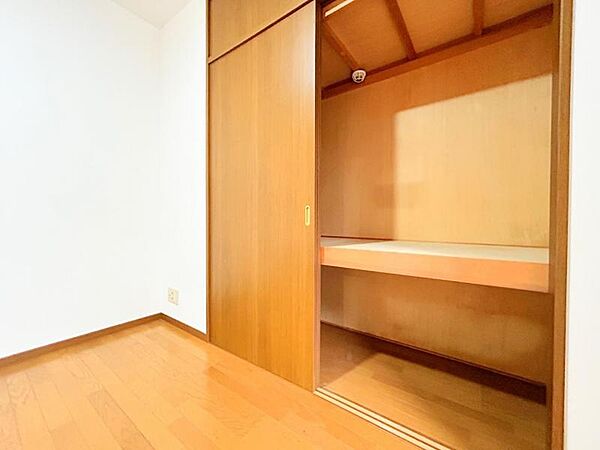【収納】　大型のクローゼット完備。衣類だけではなく上部にバッグなどの小物、下部には季節の家電やスーツケース等スッキリと収納可能です