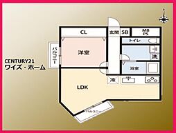 五反田ダイヤモンドマンション 1LDKの間取図画像