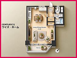 南麻布マンション ワンルームの間取図画像