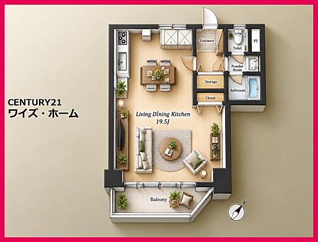 【間取り】1R