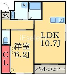 ＣＡＳＡ　ＲＩＶＩＥＲＡ（カーサリビエラ） 1階1LDKの間取り
