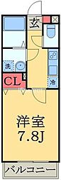 リブリＯＨＮＯ 1階1Kの間取り