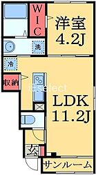 メゾン　プロヴァンス 1階1LDKの間取り