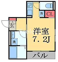 ルーチェ 1階ワンルームの間取り