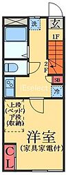 ＬＰ竹山 2階1Kの間取り